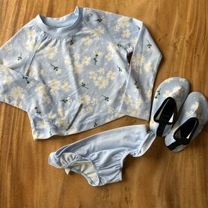 Izod Light Blue Kids Rash Guard Swim Top